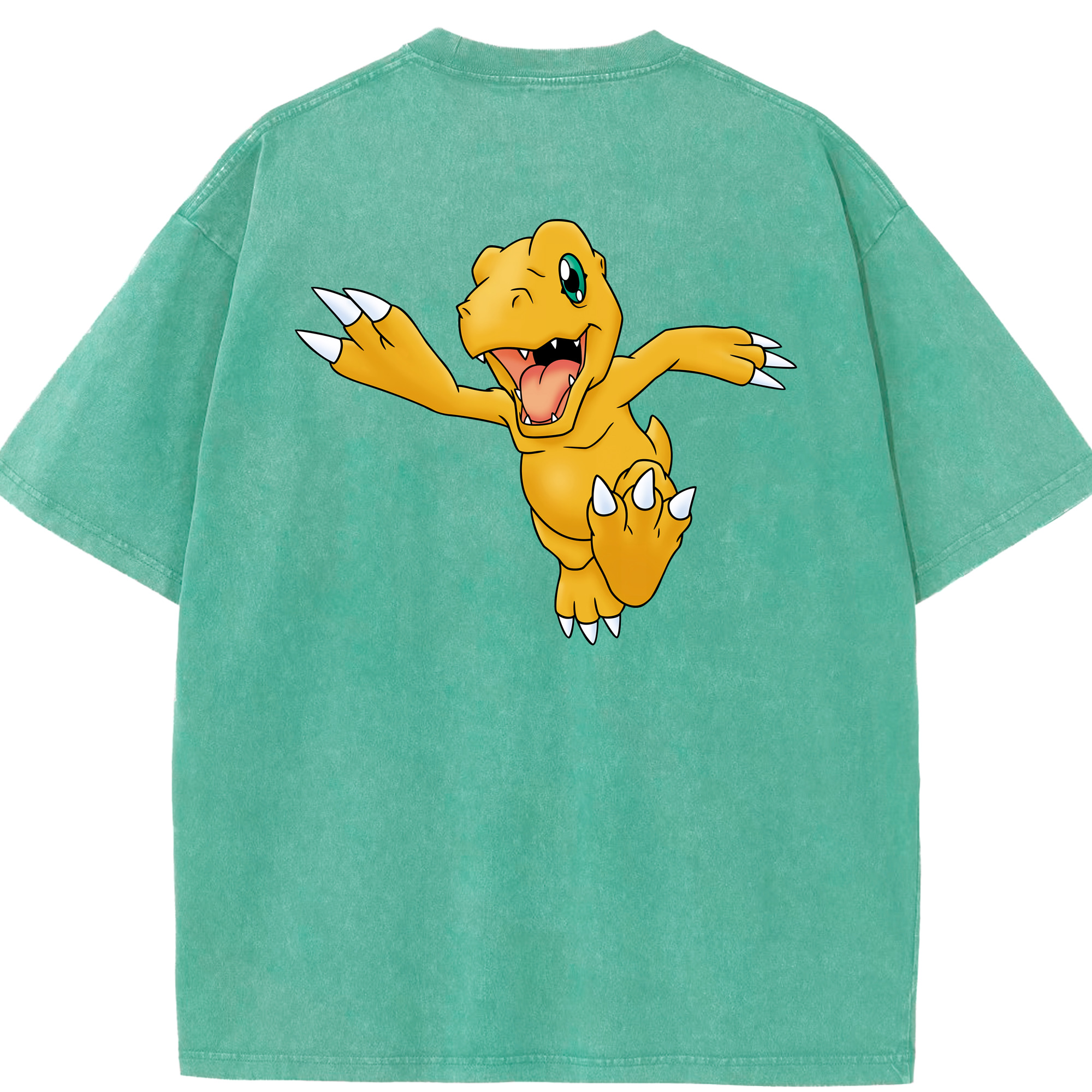（画像用） Digimon デジタルモンスター/デジモン 綿100% ヴィンテージ風 半袖Tシャツ（背面プリント）